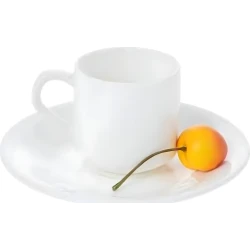 Wilmax Coffee Cup & Coaster Set - White  90ml