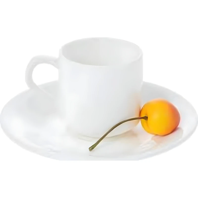 Wilmax Coffee Cup & Coaster Set - White  90ml - Willmax