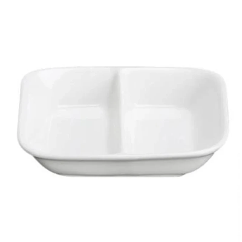 Wilmax  Divided Sauce Dish - White  8.5cm - Willmax