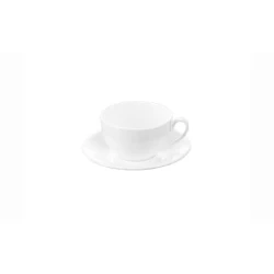 Wilmax Olivia Teacup & Coaster  - White  250ml