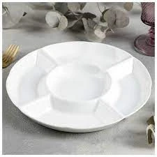 Wilmax  Divided Round Dish - White 25.5cm - Willmax - Image 2