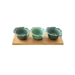 Easy Life Madagascar  Leaf Appetizer Set in Box - Green 4-Piece - Easy Life