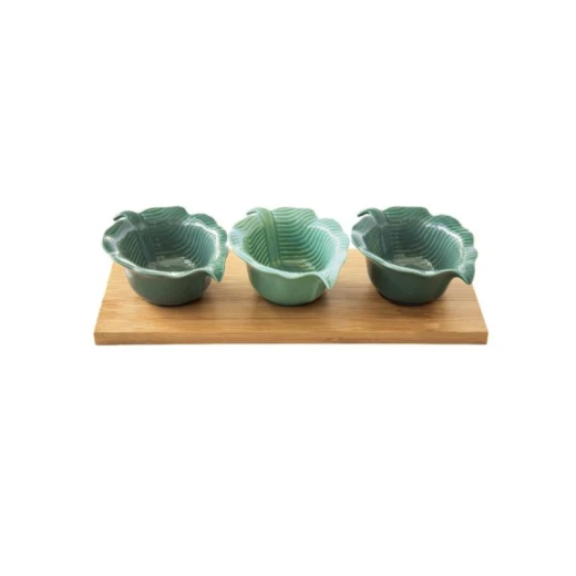 Easy Life Madagascar  Leaf Appetizer Set in Box - Green 4-Piece - Easy Life - Image 2