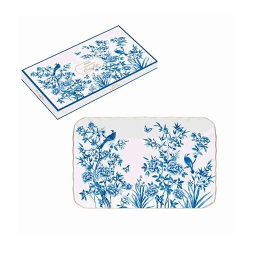 Easy Life Paradise Garden Side Platter in Box - White & Blue 20*13cm - Easy Life - Image 2