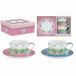 Easy Life Spring Parade Cups & Saucers Set in Box - Multicolored  240ml 4-Piece - Easy Life