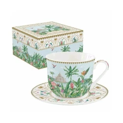 Easy Life Paradise Sauvage Teacup & Saucer in Box - Multicolored 370ml