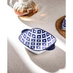 Madame Coco Rêve Bleu Bourges New Bone China Square Plate with Handle - Madame COCO