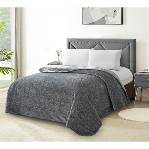Nova home lynx engraved blanket - king/super king - grey Nova home lynx engraved blanket - king/super king - grey