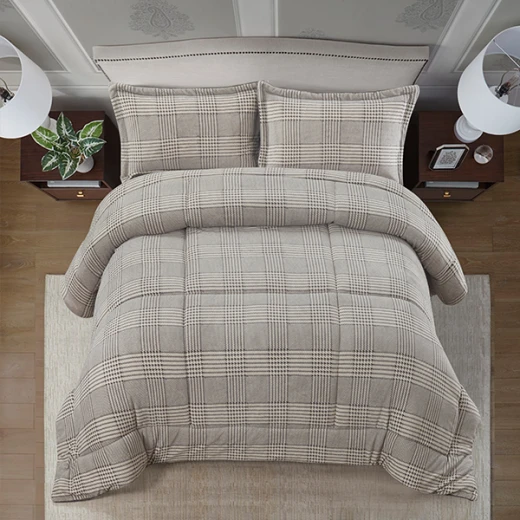 Nova Home Sketch Winter Printed Flannel Comforter Set - King/Super King - Grey  4 Pcs - Nova Home - Image 6