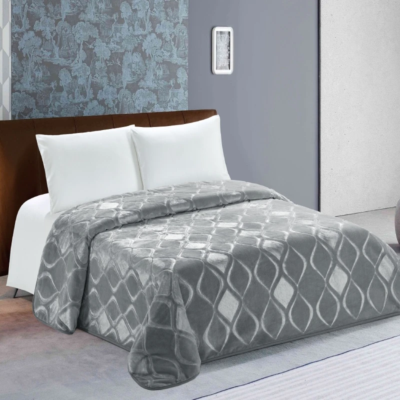 Nova Home Engraved Diamond Blanket, King Size, Moka - Nova Home