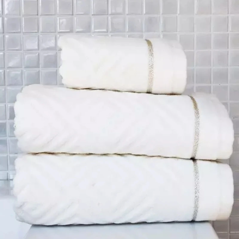 Nova home jacquard towel versace  cream/silver 50*90 - Nova Home