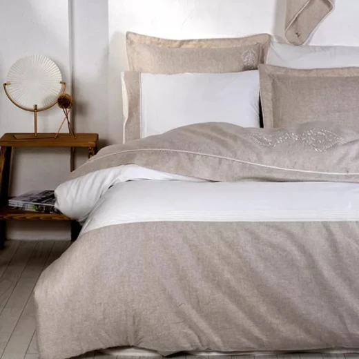 EcoCotton Duvet Cove Hanzader King Cream/Gold 6Pcs Set EcoCotton Duvet Cove Hanzader King Cream/Gold 6Pcs Set