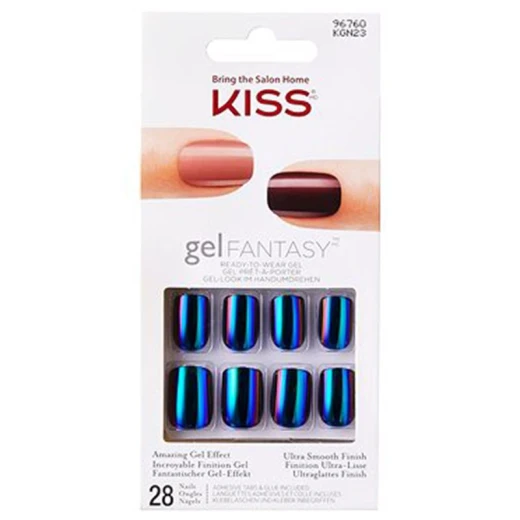 Kiss Gel Fantasy Shine Color Changing Glue On Nails Manicure Kit Professional Look 28pc