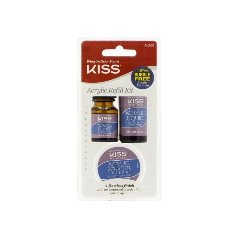 Kiss Acrylic Nail Kit French & Natural Designs Beginner Friendly Manicure Set for Home Use - Kiss