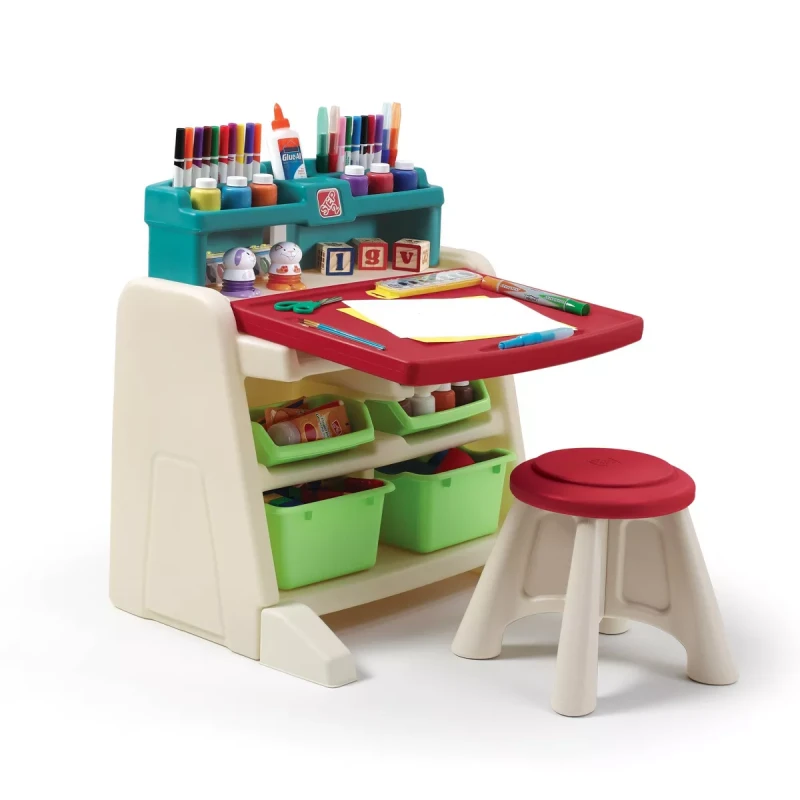 Step2 Flip & Doodle Easel Desk with Stool - Step2
