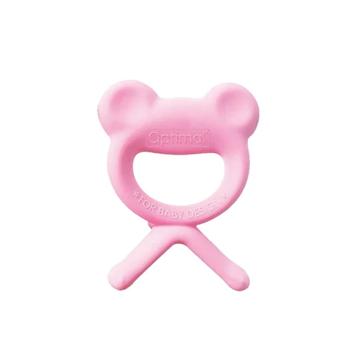 Optimal Rubber Frog Shape Baby Silicone Teether, Pink Optimal Rubber Frog Shape Baby Silicone Teether, Pink