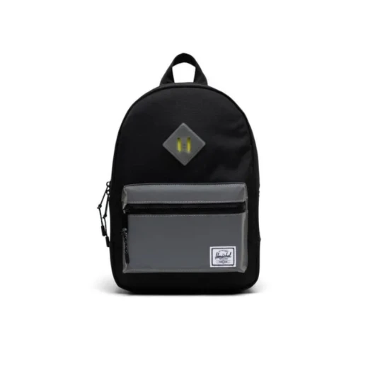 Herschel Heritage Kids Backpack Black/silver Reflective Herschel Heritage Kids Backpack Black/silver Reflective