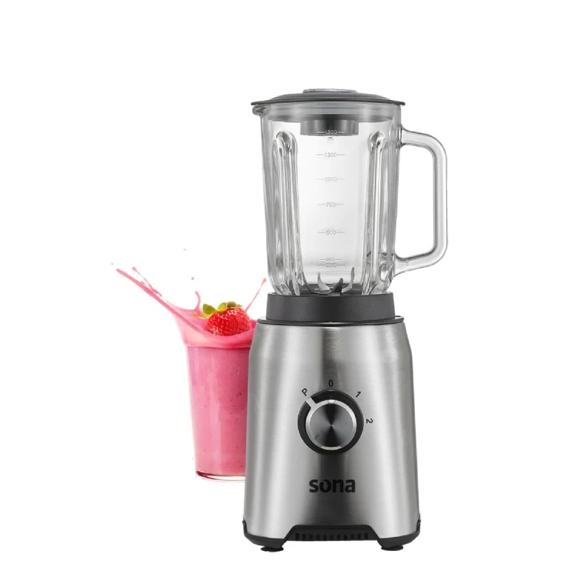 Sona Blender Glass & Stainless Steel Jug 1000W  1.5L - Sona