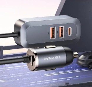 Awei C-835 Fast Car Charger PD 100W – 1.5m Awei C-835 Fast Car Charger PD 100W – 1.5m