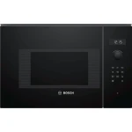 Bosch Serie 6 Built-In Black Microwave Oven 60x38cm - Hydrolytic Cleaning System - Integrated Design - Powerful & Efficient Heating - Stylish Kitchen Appliance - BOSCH