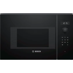 Bosch Serie 6 Built-In Black Microwave Oven 60x38cm - Hydrolytic Cleaning System - Integrated Design - Powerful & Efficient Heating - Stylish Kitchen Appliance