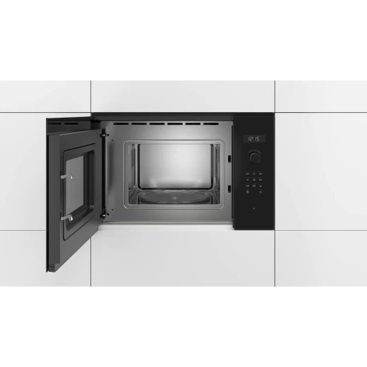 Bosch Serie 6 Built-In Black Microwave Oven 60x38cm - Hydrolytic Cleaning System - Integrated Design - Powerful & Efficient Heating - Stylish Kitchen Appliance - BOSCH - Image 3