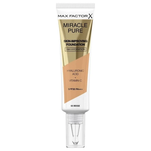 Max Factor Miracle Pure Beige Foundation SPF 30 Radiant Coverage Makeup for Flawless Skin Max Factor Miracle Pure Beige Foundation SPF 30 Radiant Coverage Makeup for Flawless Skin