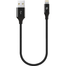 ttec AlumiCable Ligthning USB Charge / Data Mini Cable , 30cm , Black