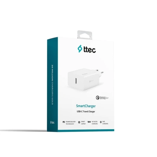 ttec SmartCharger PD Travel Charger , 20W , White - TTEC - Image 2