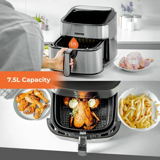 Geepas digital air fryer with vortex air frying technology 7.5L - GEEPAS - Image 3