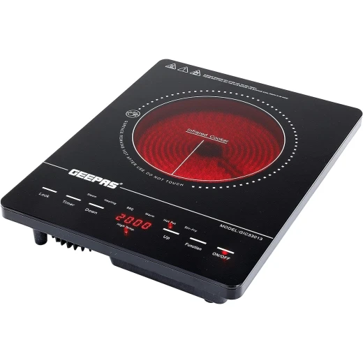 Geepas Digital Infrared Cooker GIC33013 - 2000W Ceramic Heating, 8 Temperature Settings, Built-in Timer, and Kitchen Appliance for Efficient and Precise Cooking. This versatile cooker is perfect for any kitchen.