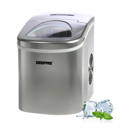 Geepas GIM63015UK Portable Automatic Ice Maker – 12Kg/24H Production, 2 Cube Sizes, 2.2L Water Tank, Auto Shut-Off, Silent Operation, Silver Geepas GIM63015UK Portable Automatic Ice Maker – 12Kg/24H Production, 2 Cube Sizes, 2.2L Water Tank, Auto Shut-Off, Silent Operation, Silver