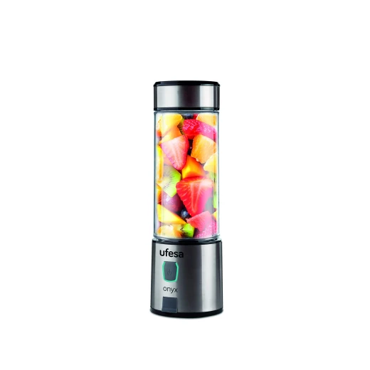 Ufesa Onyx UP Personal Blender – Portable USB Rechargeable Smoothie Maker, 400ml Bottle, Stainless Steel Blades, BPA-Free, Black Ufesa Onyx UP Personal Blender – Portable USB Rechargeable Smoothie Maker, 400ml Bottle, Stainless Steel Blades, BPA-Free, Black