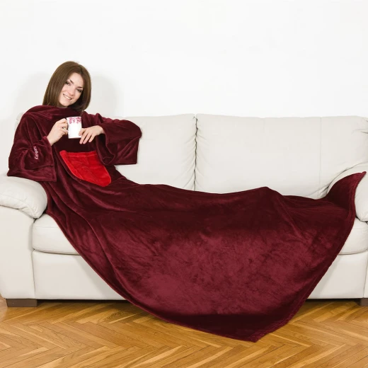 Kanguru deluxe passion fleece blanket with sleeves passion plain - KANGURU - Image 2