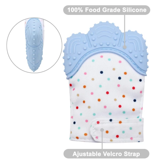 BabyJem Baby Teether Gloves Scratch – Blue - BabyJem - Image 3