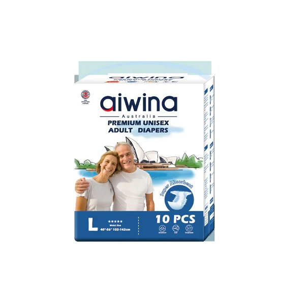 Adult Diapers High Absorbency Super Dry Surface Incontinence Care Adult Briefs (L) - Aiwina