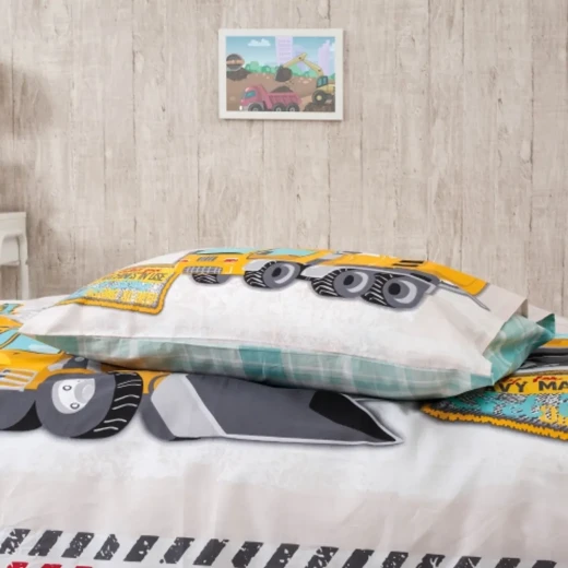 Nova home "Track" duvet cover ranforce set 100% cotton 3 pieces twin white - Nova Home - Image 2