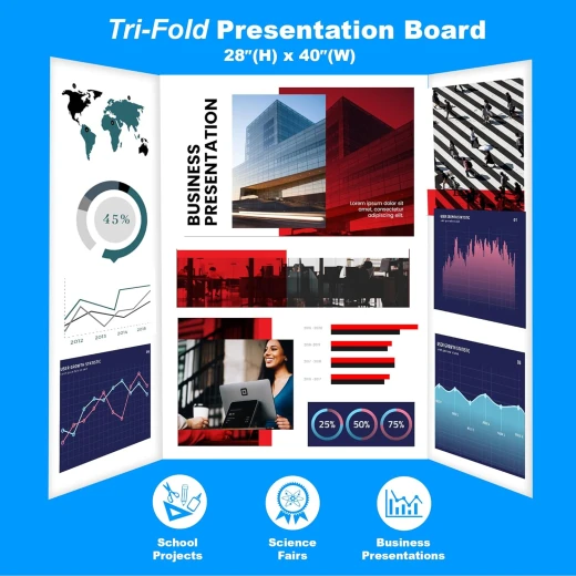 Bazic White Tri-Fold Corrugated Presentation Board - Bazic - Image 4