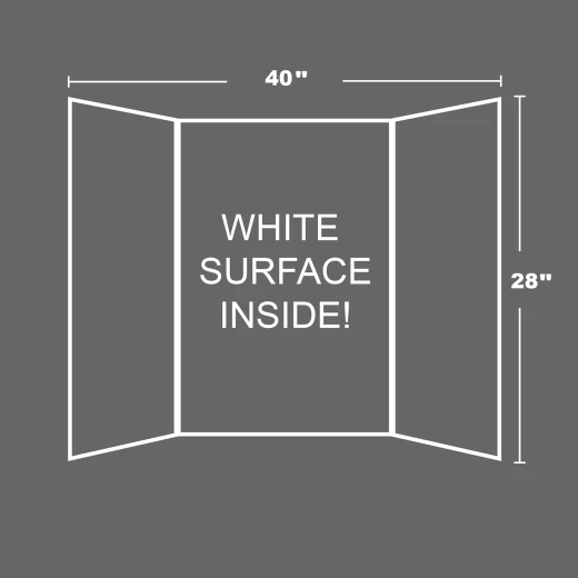 Bazic White Tri-Fold Corrugated Presentation Board - Bazic - Image 5
