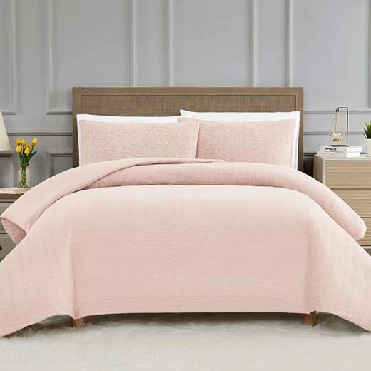 Nova Home "Simply" Crinkled Comforter Set, Pink Color, Size Queen, 4 Pieses - Nova Home - Image 6