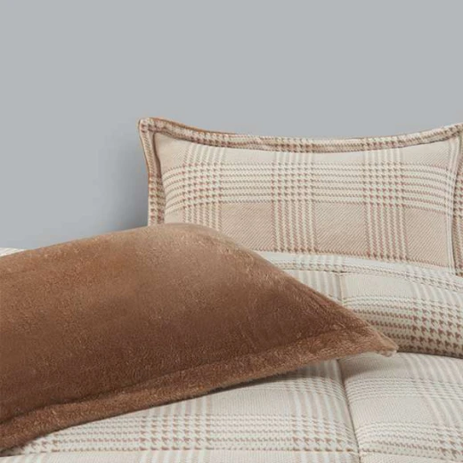 Nova Home Sketch Winter Printed Flannel Comforter Set - Single/Twin   Beige 3 Pcs - Nova Home - Image 4