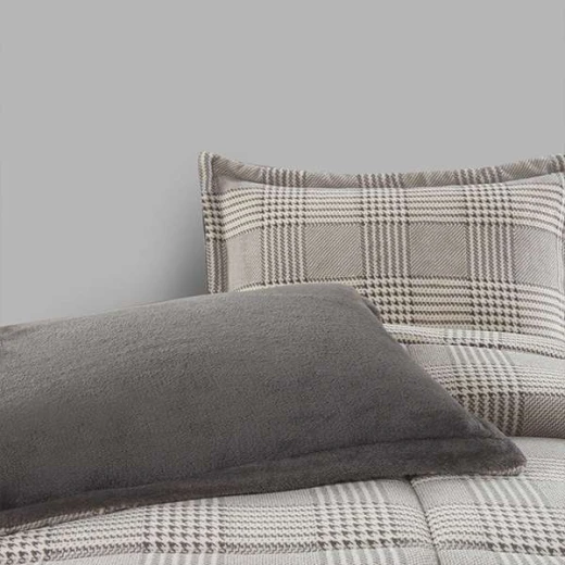 Nova Home Sketch Winter Printed Flannel Comforter Set - Single/Twin  - Grey  3 Pcs - Nova Home - Image 4