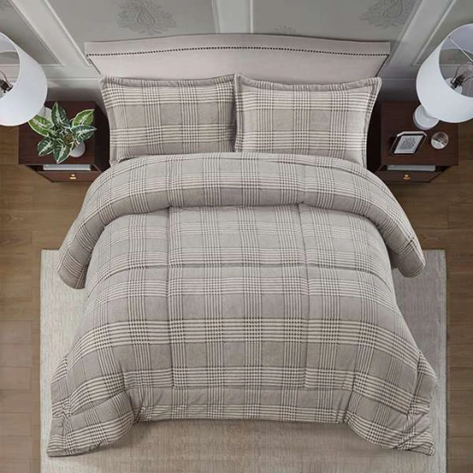 Nova Home Sketch Winter Printed Flannel Comforter Set - Single/Twin  - Grey  3 Pcs - Nova Home - Image 3