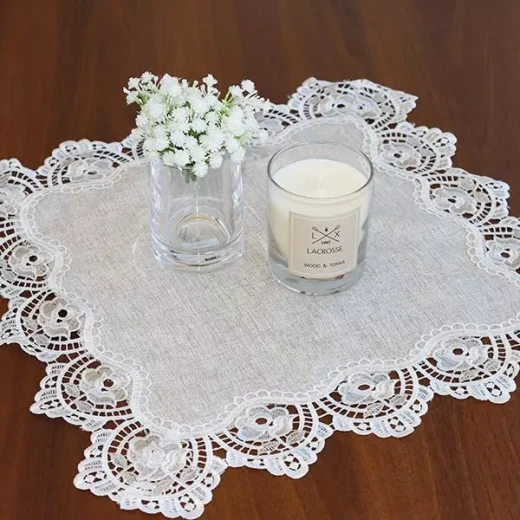 Nova Home  "Berna" Lace Coffee Table Tablecloth Set, Beige Color, 4 Pieces - Nova Home - Image 4