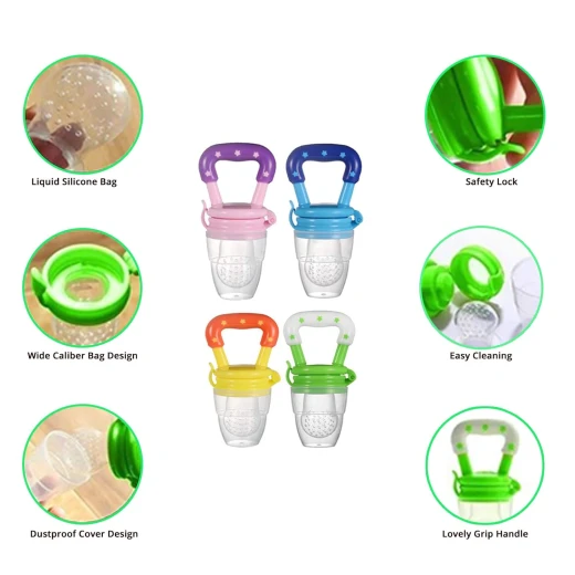 Smart Baby Silicone Food And Fruit Nibbler, Green Color - Smart Baby - Image 4