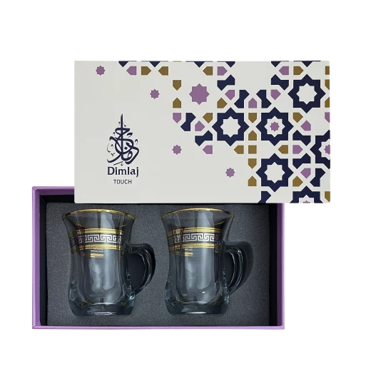 دملاج طقم مج زجاج مذهب (عدد 2) - دملاج - Image 2