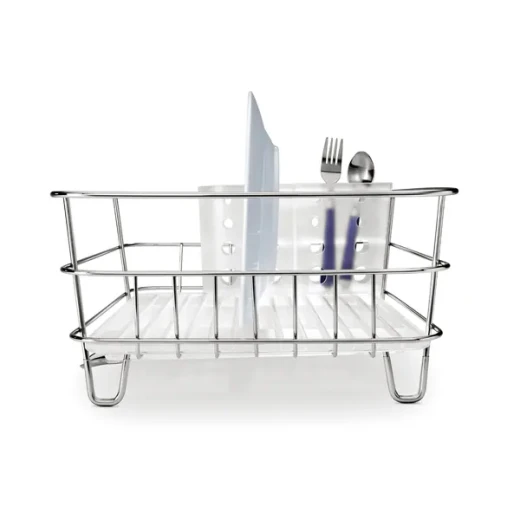 Simplehuman Stainless Steel Wire Frame Dish Rack, Frosted - Silver - Simplehuman - Image 3
