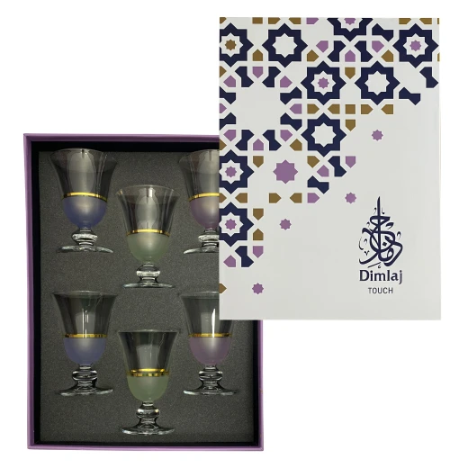 دملاج طقم كاسة زجاج كعب (عدد 6) - دملاج - Image 3
