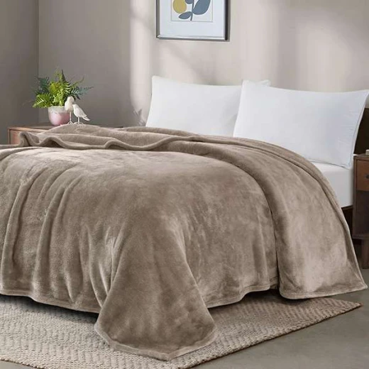 Nova Home Silky Blanket - King/Super King - Taupe - Nova Home - Image 2