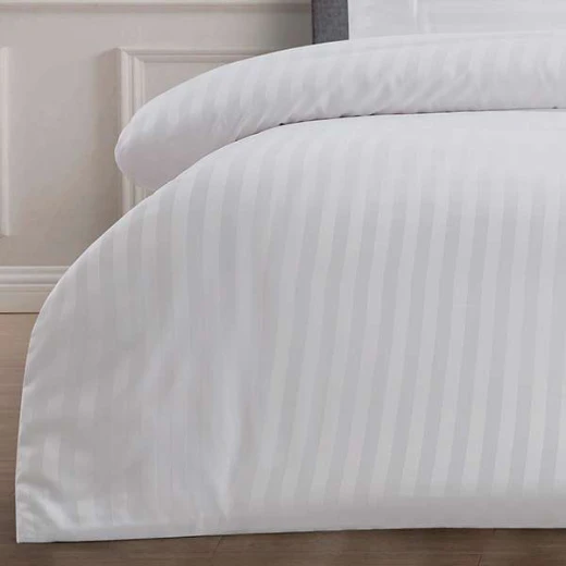 Nova Home UltraStripe Hotel Style Duvet Cover Set, Queen Size, White Color - Nova Home - Image 3
